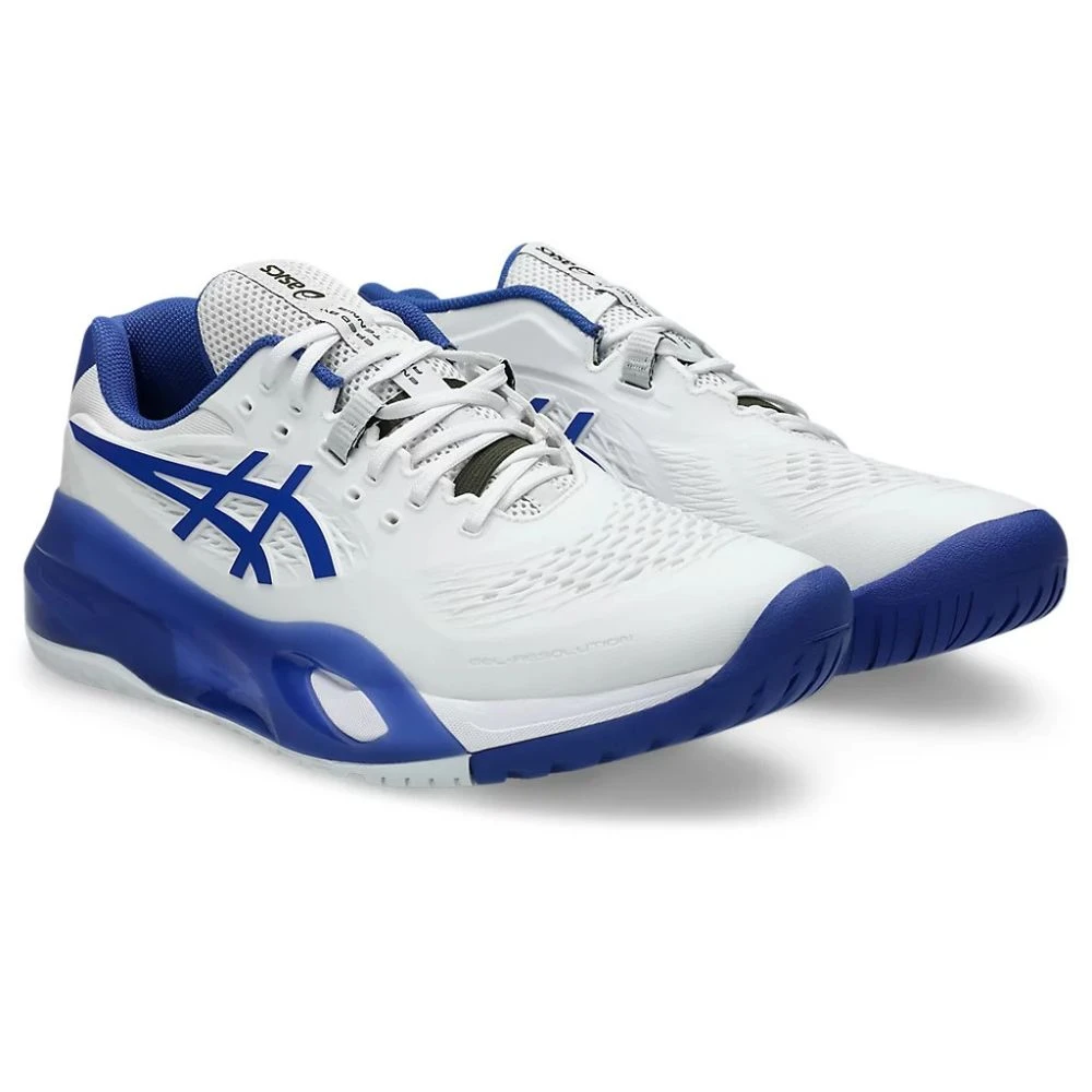 Sepatu Asics Gel Resolution X Wide White/Dark colbalt