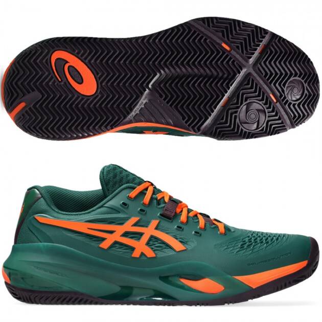 Sepatu Asics Gel Resolution X Padel Jewel green/Energy Orange