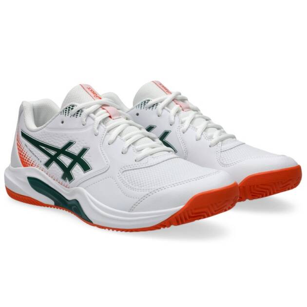 sepatu asics gel dedicate 9 padel white/jewel green