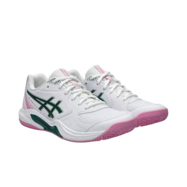 Sepatu asics gel dedicate 9 padel women white/jewel green