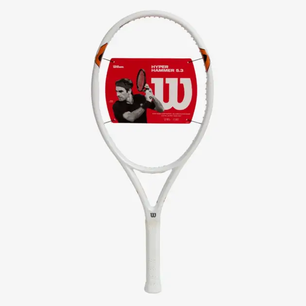 raket tenis wilson hyper hammer 5.3 205211 white/orange